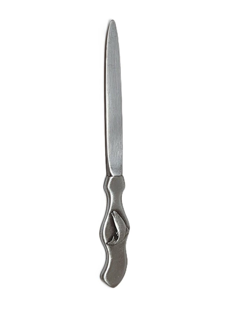 Vintage Pewter USA Salmon Letter Opener 8" Trout Fishing Outdoors Metal Silver